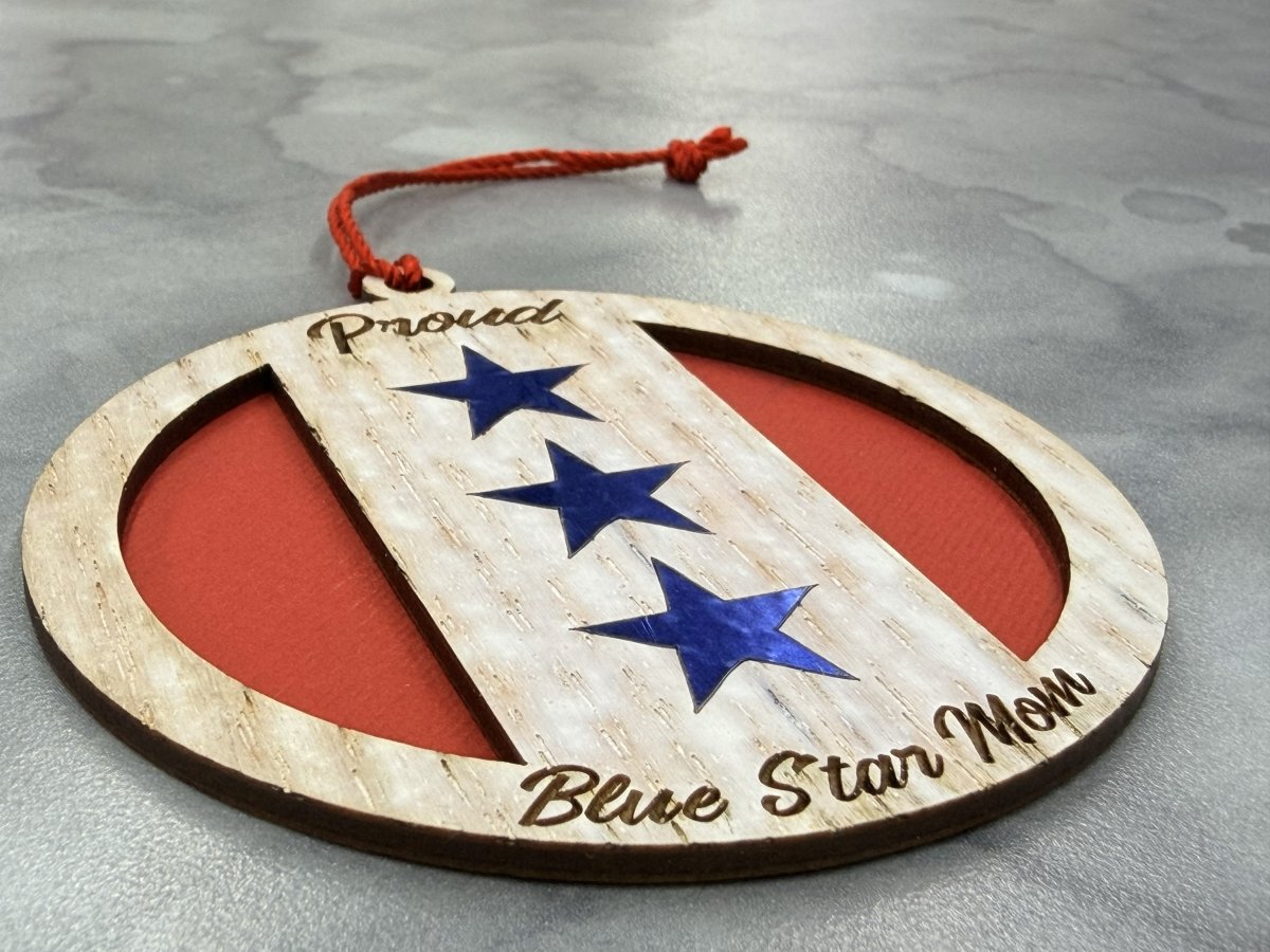 Blue Star Mom Ornament - Legacy Images - Holiday Ornaments - military ornament laser engraved