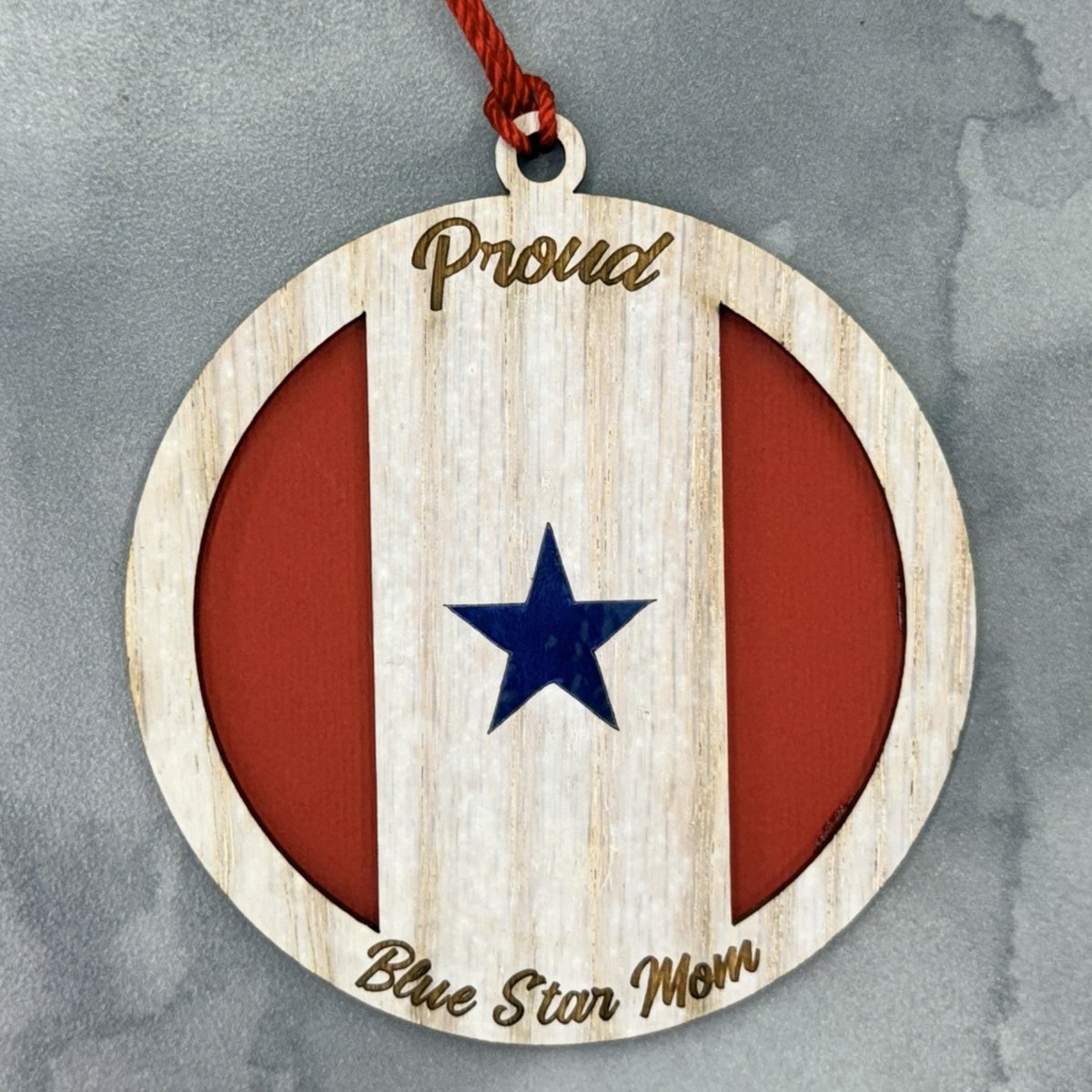 Blue Star Mom Ornament - Legacy Images - Holiday Ornaments - military ornament laser engraved