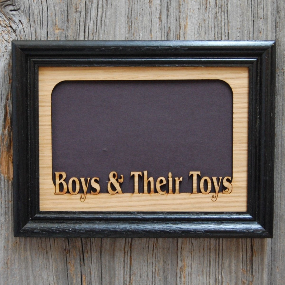 Boys & Their Toys Picture Frame - 5x7 Frame Hold 4x6 Photo - Legacy Images - Picture Frames - 5x7 picture frame boys and toys gifts for him laser engraved