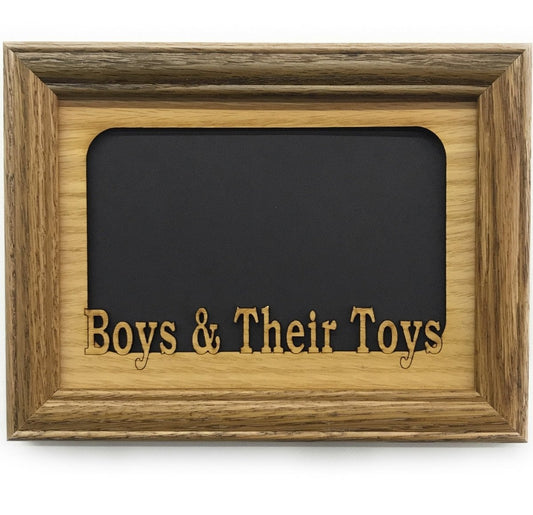Boys & Their Toys Picture Frame - 5x7 Frame Hold 4x6 Photo - Legacy Images - Picture Frames - 5x7 picture frame boys and toys gifts for him laser engraved