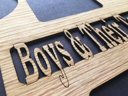 Boys & Their Toys Picture Frame - Legacy Images - Picture Frames - 5x7 picture frame boys and toys gifts for him laser engraved