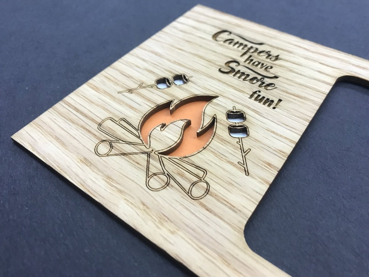 Campers Have Smore Fun Picture Frame - 5x7 Frame Holds 3x4 Photo - Legacy Images - Picture Frames - 5x7 picture frame fall gifts for him laser engraved