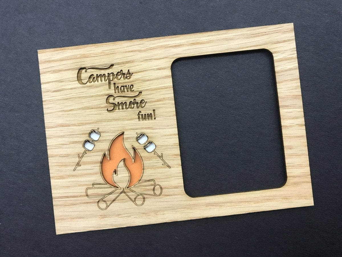 Campers Have Smore Fun Picture Frame - 5x7 Frame Holds 3x4 Photo - Legacy Images - Picture Frames - 5x7 picture frame fall gifts for him laser engraved