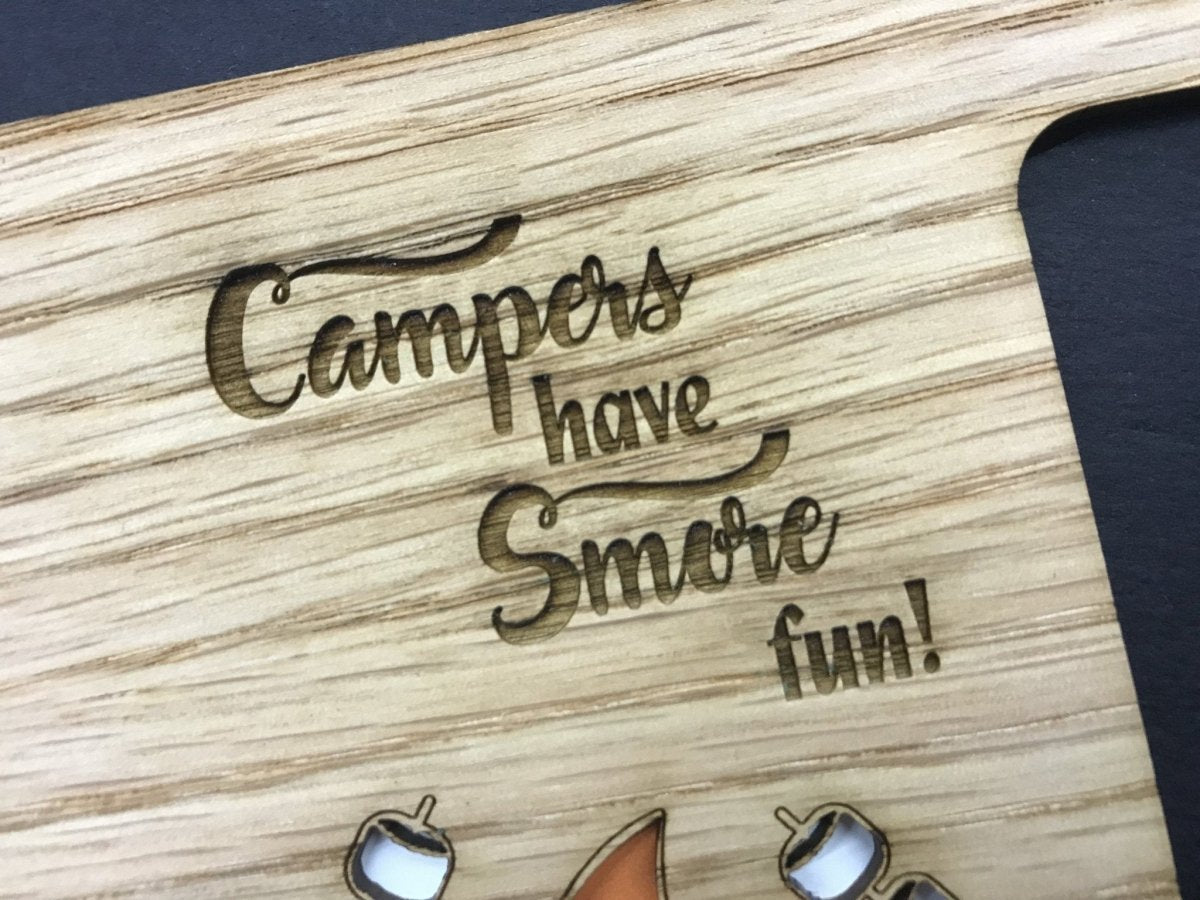 Campers Have Smore Fun Picture Frame - 5x7 Frame Holds 3x4 Photo - Legacy Images - Picture Frames - 5x7 picture frame fall gifts for him laser engraved