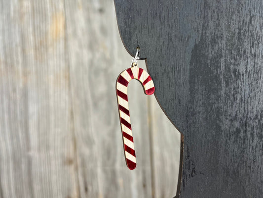 Candy Cane Earrings - Legacy Images - Earrings - christmas Earrings laser engraved