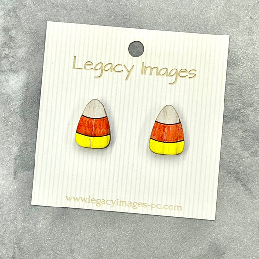 Candy Corn Earrings - Legacy Images - Earrings - Earrings fall holiday laser engraved