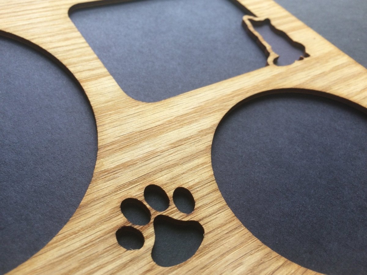 Cat Bowl & Paws Picture Frame - Legacy Images - Picture Frames - 11x14 Picture Frame CAT pets laser engraved