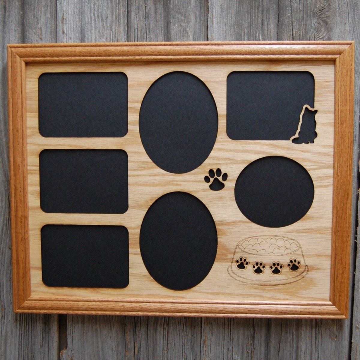 Cat Bowl & Paws Picture Frame - Legacy Images - Picture Frames - 11x14 Picture Frame CAT pets laser engraved