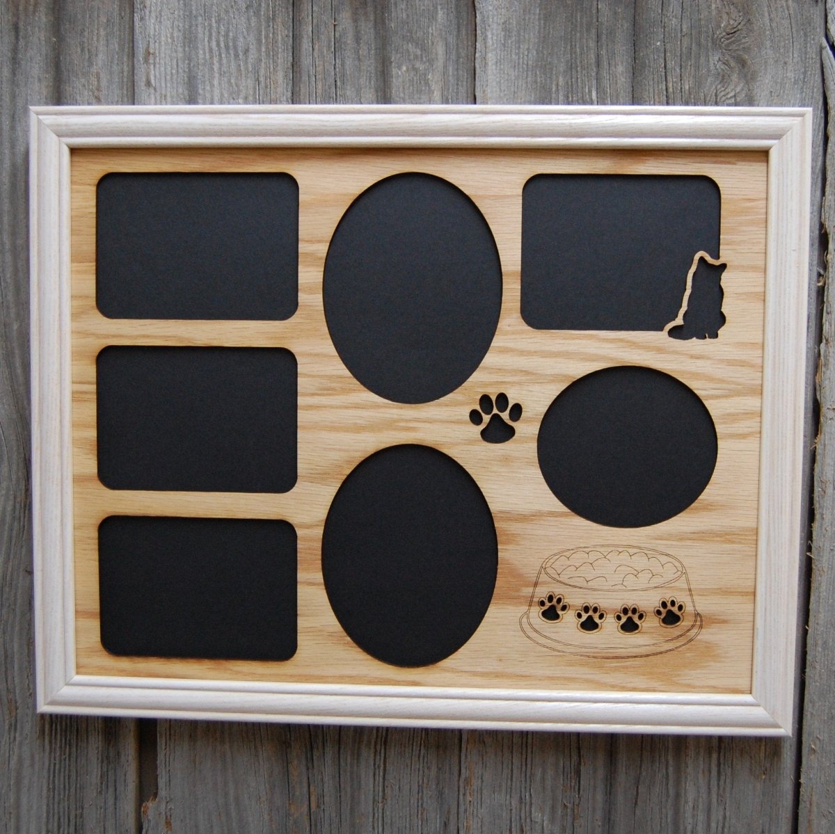 Cat Bowl & Paws Picture Frame - Legacy Images - Picture Frames - 11x14 Picture Frame CAT pets laser engraved
