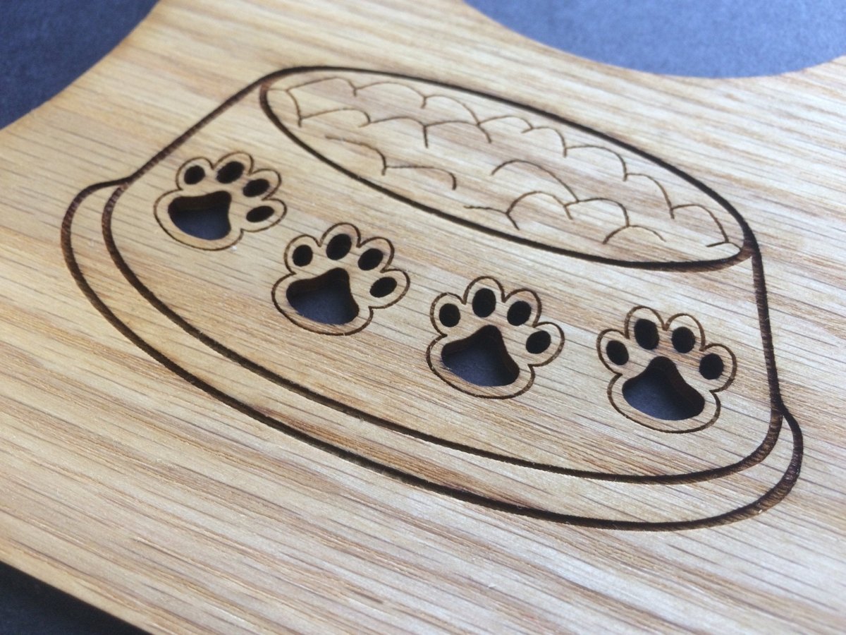 Cat Bowl & Paws Picture Frame - Legacy Images - Picture Frames - 11x14 Picture Frame CAT pets laser engraved