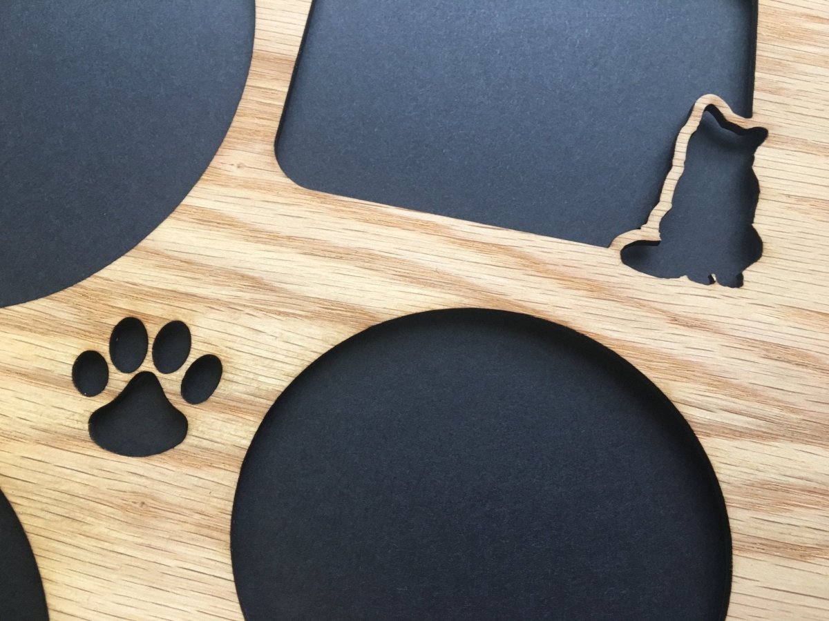 Cat Bowl & Paws Picture Frame - Legacy Images - Picture Frames - 11x14 Picture Frame CAT pets laser engraved