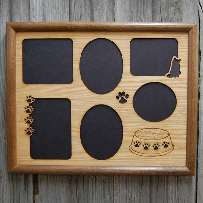 Cat Bowl & Paws Picture Frame - Legacy Images - Picture Frames - 11x14 Picture Frame CAT pets laser engraved
