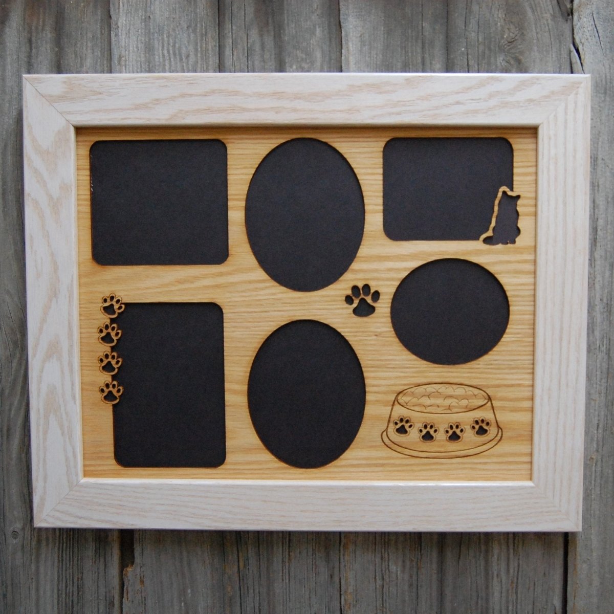 Cat Bowl & Paws Picture Frame - Legacy Images - Picture Frames - 11x14 Picture Frame CAT pets laser engraved