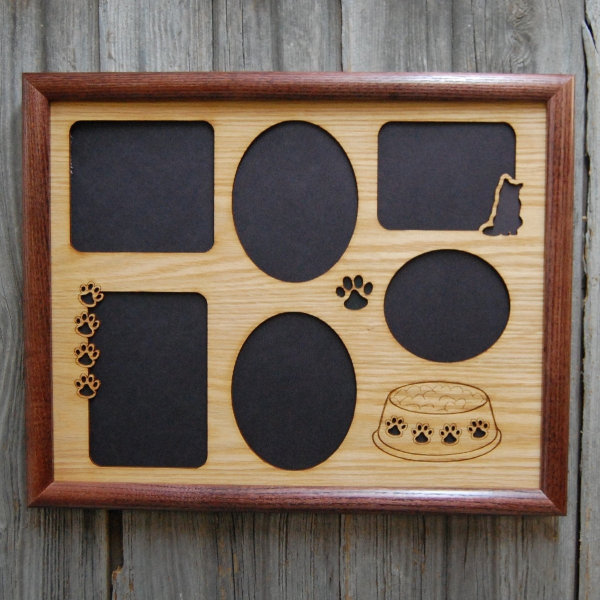 Cat Bowl & Paws Picture Frame - Legacy Images - Picture Frames - 11x14 Picture Frame CAT pets laser engraved