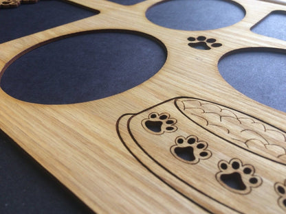 Cat Bowl & Paws Picture Frame - Legacy Images - Picture Frames - 11x14 Picture Frame CAT pets laser engraved