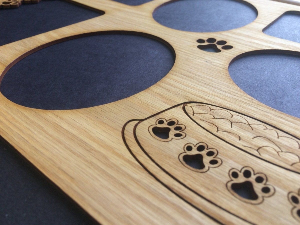 Cat Bowl & Paws Picture Frame - Legacy Images - Picture Frames - 11x14 Picture Frame CAT pets laser engraved