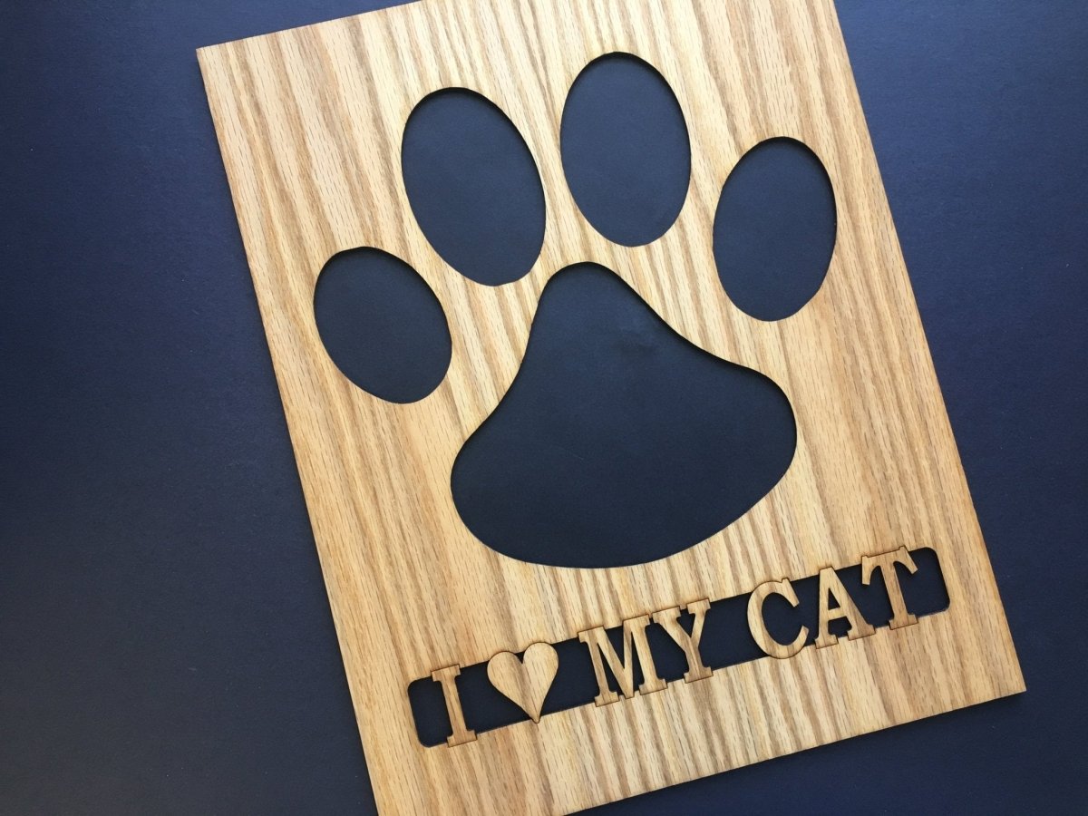 Cat Paw Print Picture Frame 11x14 - Legacy Images - Picture Frames - 11x14 Picture Frame CAT pets laser engraved