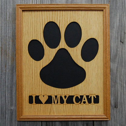 Cat Paw Print Picture Frame 11x14 - Legacy Images - Picture Frames - 11x14 Picture Frame CAT pets laser engraved