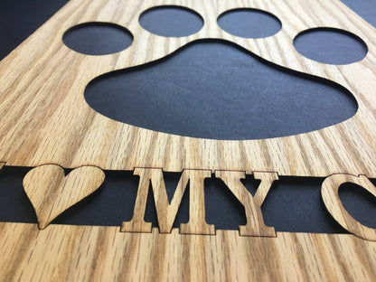 Cat Paw Print Picture Frame 11x14 - Legacy Images - Picture Frames - 11x14 Picture Frame CAT pets laser engraved