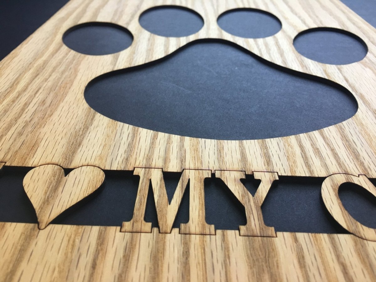 Cat Paw Print Picture Frame 11x14 - Legacy Images - Picture Frames - 11x14 Picture Frame CAT pets laser engraved