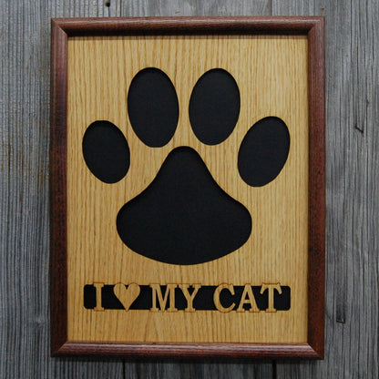 Cat Paw Print Picture Frame 11x14 - Legacy Images - Picture Frames - 11x14 Picture Frame CAT pets laser engraved