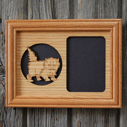 Cat Picture Frame - 5x7 Frame Hold 3x4 Photo - Cat Picture Frame - 5x7 Frame Hold 3x4 Photo - Cat Picture Frame, Picture Frame, home decor, laser engraved - Legacy Images - Legacy Images - Picture Frames - Legacy Images - Picture Frames