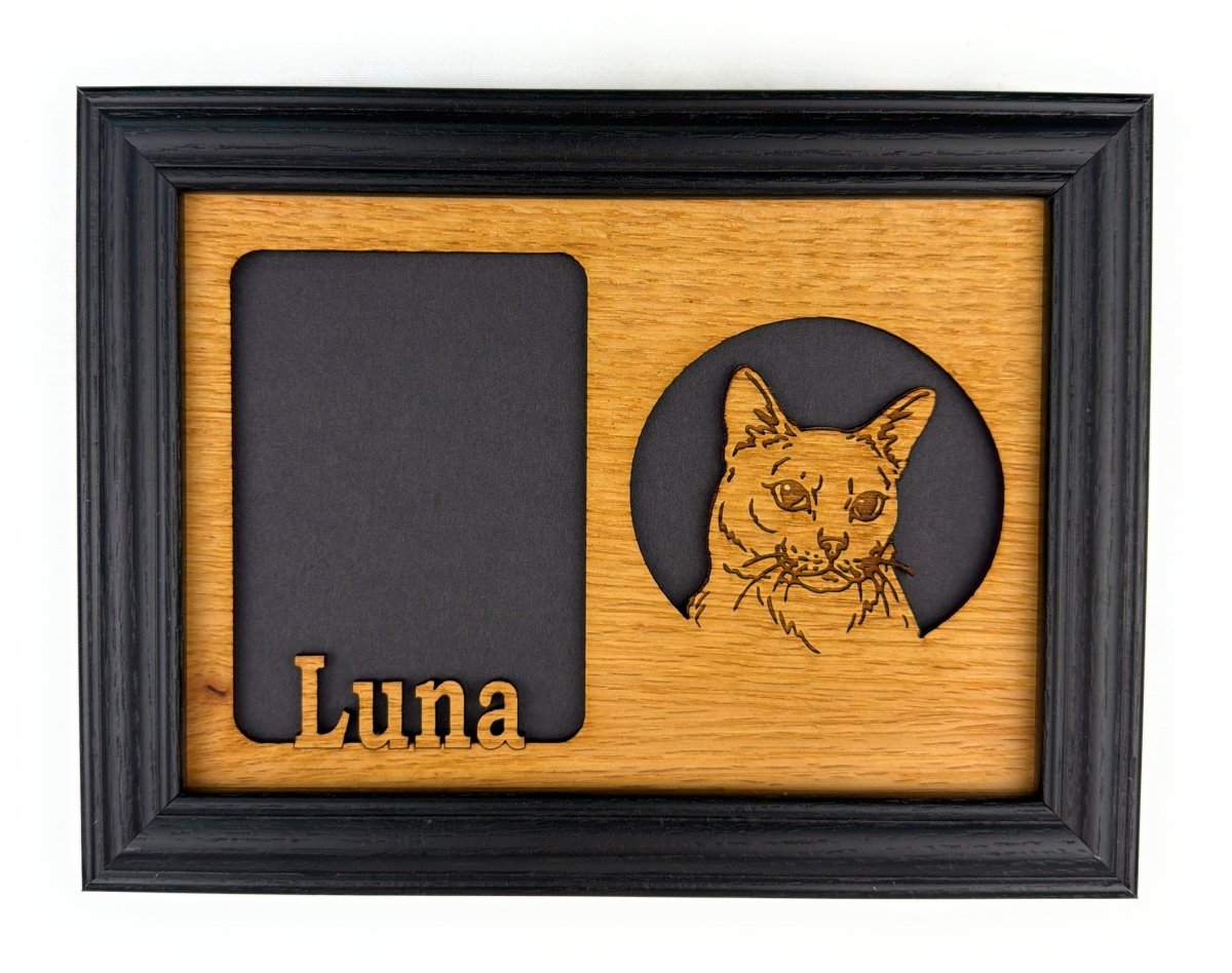 Cat Picture Frame - 5x7 Frame Hold 3x4 Photo - Legacy Images - Picture Frames - 5x7 picture frame CAT Pets laser engraved