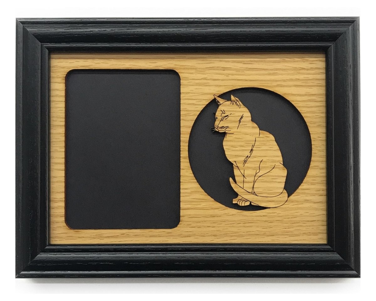 Cat Picture Frame - 5x7 Frame Hold 3x4 Photo - Legacy Images - Picture Frames - 5x7 picture frame CAT Pets laser engraved