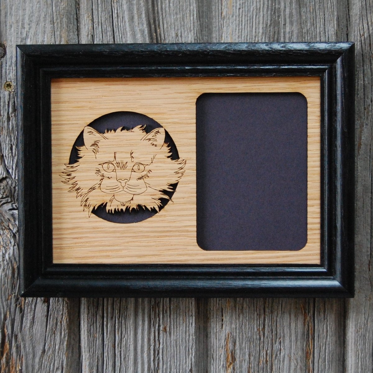 Cat Picture Frame - 5x7 Frame Hold 3x4 Photo - Legacy Images - Picture Frames - 5x7 picture frame CAT Pets laser engraved
