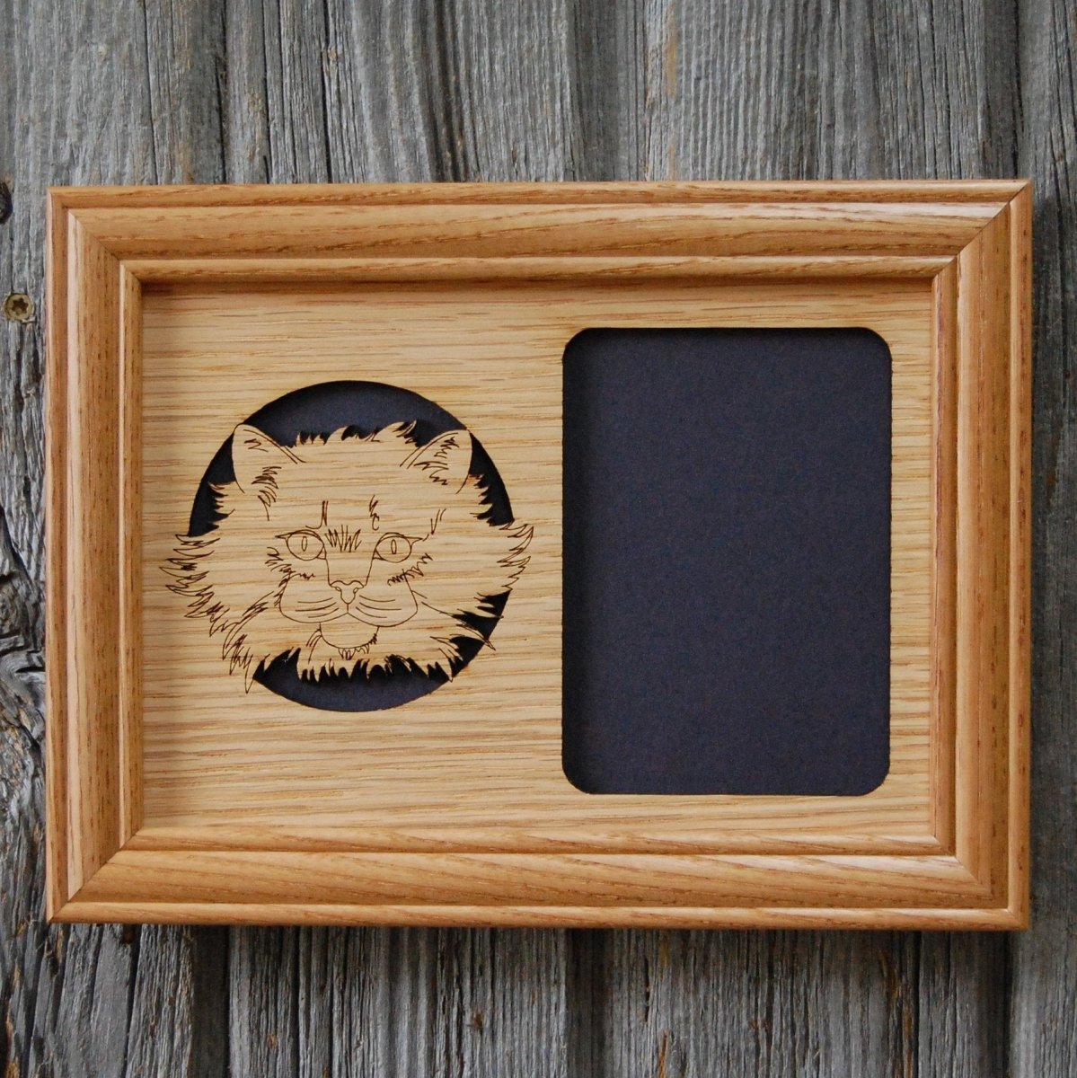 Cat Picture Frame - 5x7 Frame Hold 3x4 Photo - Legacy Images - Picture Frames - 5x7 picture frame CAT Pets laser engraved