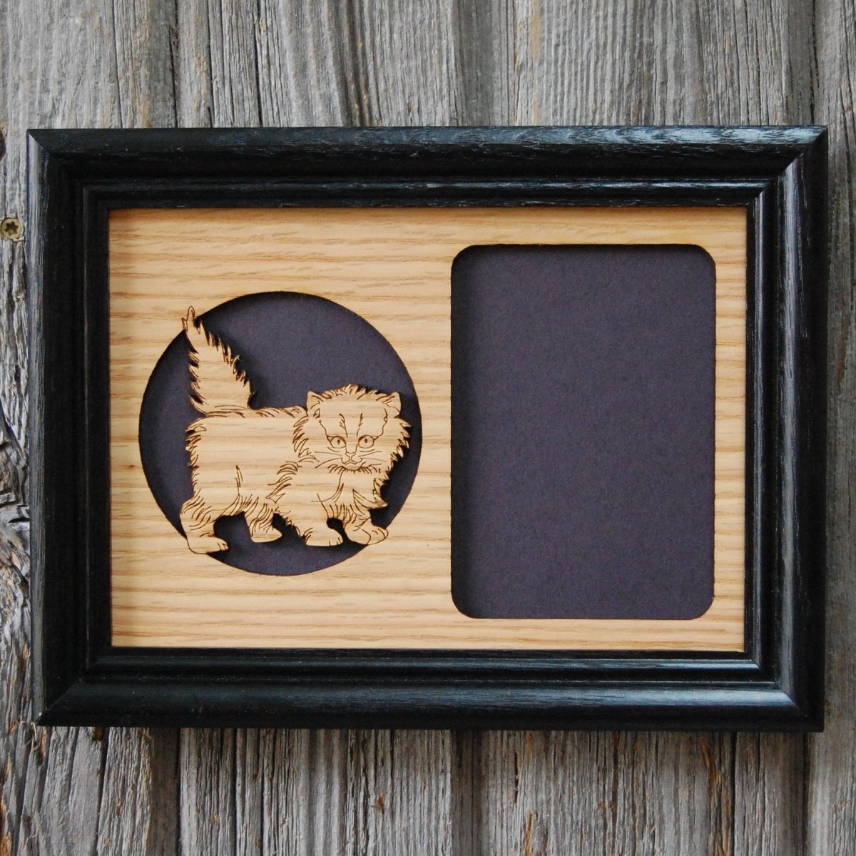Cat Picture Frame - 5x7 Frame Hold 3x4 Photo - Legacy Images - Picture Frames - 5x7 picture frame CAT Pets laser engraved