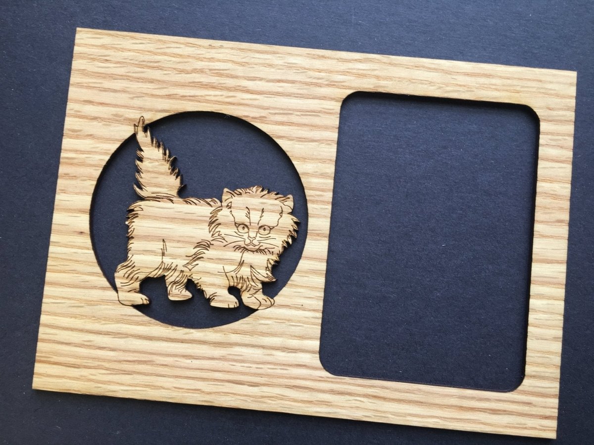 Cat Picture Frame - 5x7 Frame Hold 3x4 Photo - Legacy Images - Picture Frames - 5x7 picture frame CAT Pets laser engraved