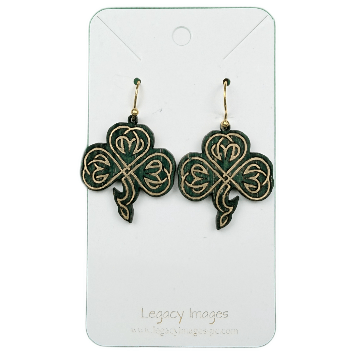 Celtic Clover Dangle Earrings - Legacy Images - Earrings - dangle earrings Earrings st patrick's day laser engraved