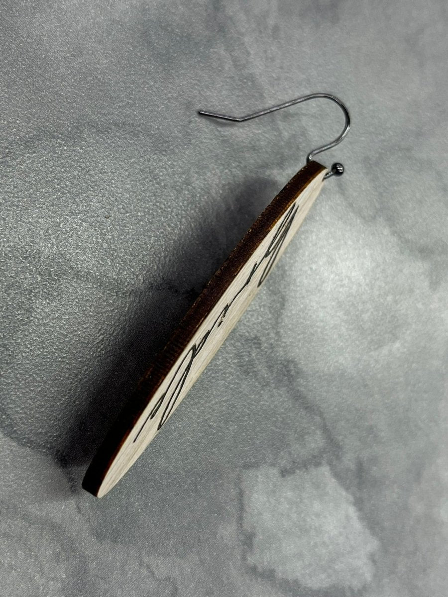 Checkered Flag Dangle Earrings - Legacy Images - Earrings - checkered flag dangle earrings Earrings laser engraved