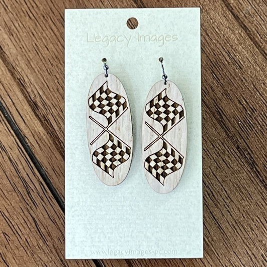 Checkered Flag Earrings - Checkered Flag Earrings - Legacy Images - Earrings - Legacy Images - Earrings