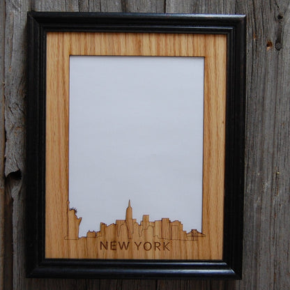 City Skyline Picture Frame - 8x10 Frame Hold 5x7 Photo - Legacy Images - Picture Frames - 8x10 picture frame city custom laser engraved