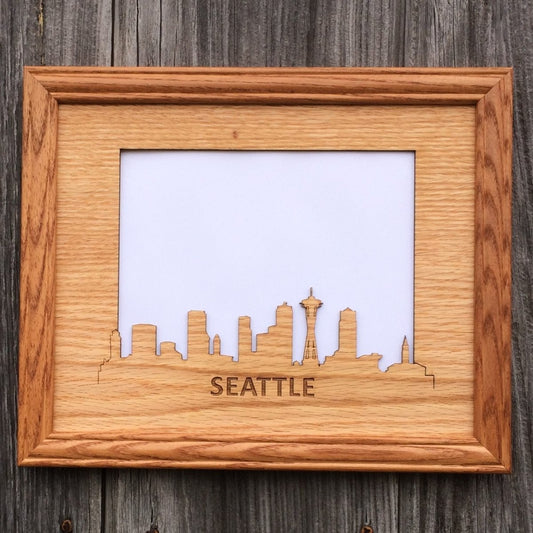 City Skyline Picture Frame - 8x10 Frame Hold 5x7 Photo - Legacy Images - Picture Frames - 8x10 picture frame city custom laser engraved