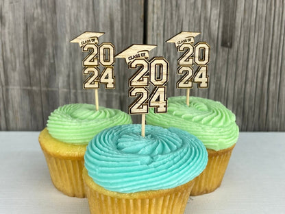 Class of 2025 Cupcake Toppers - Legacy Images - Cake Decorating Supplies - cake topper graduation party laser engraved
