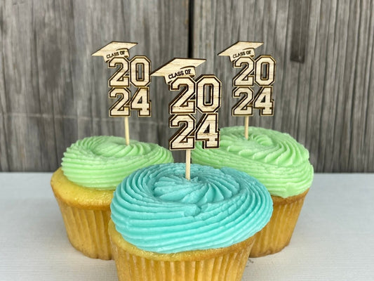 Class of 2025 Cupcake Toppers - Legacy Images - Cake Decorating Supplies - cake topper graduation party laser engraved