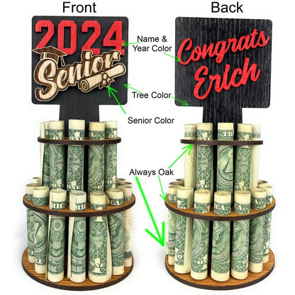Class of 2025 Personalized Money Tree for Graduation - Legacy Images - Greeting Card - gift graduation money holder laser engraved