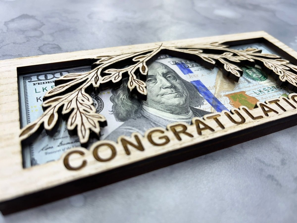Congratulations Money Holder - Legacy Images - Greeting Card - gift money card money holder laser engraved
