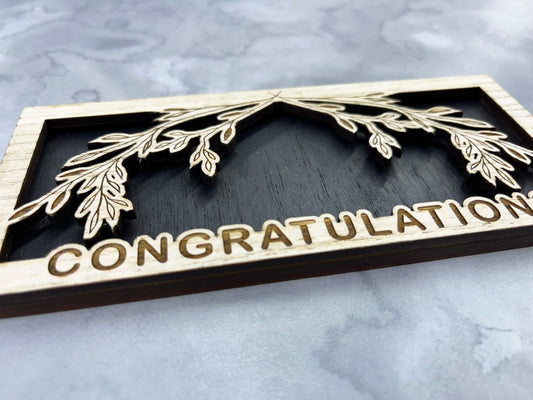 Congratulations Money Holder - Legacy Images - Greeting Card - gift money card money holder laser engraved