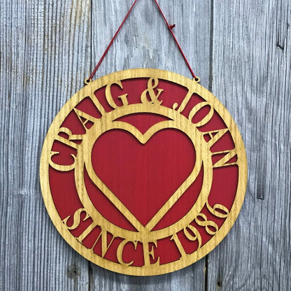 Couple's Heart Sign - Legacy Images - Novelty Signs - anniversary family holiday laser engraved
