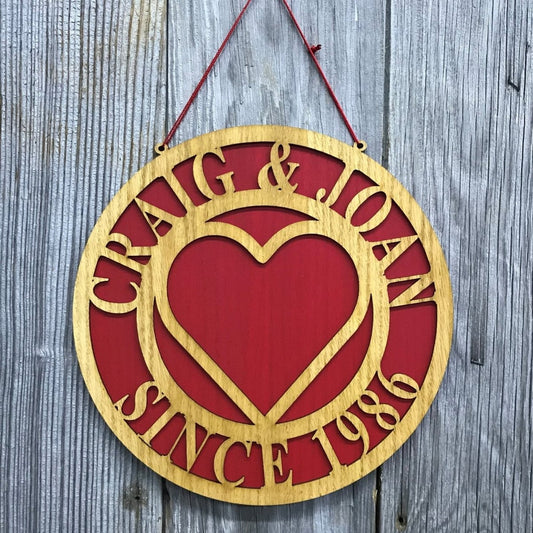 Couple's Heart Sign - Legacy Images - Novelty Signs - anniversary family holiday laser engraved