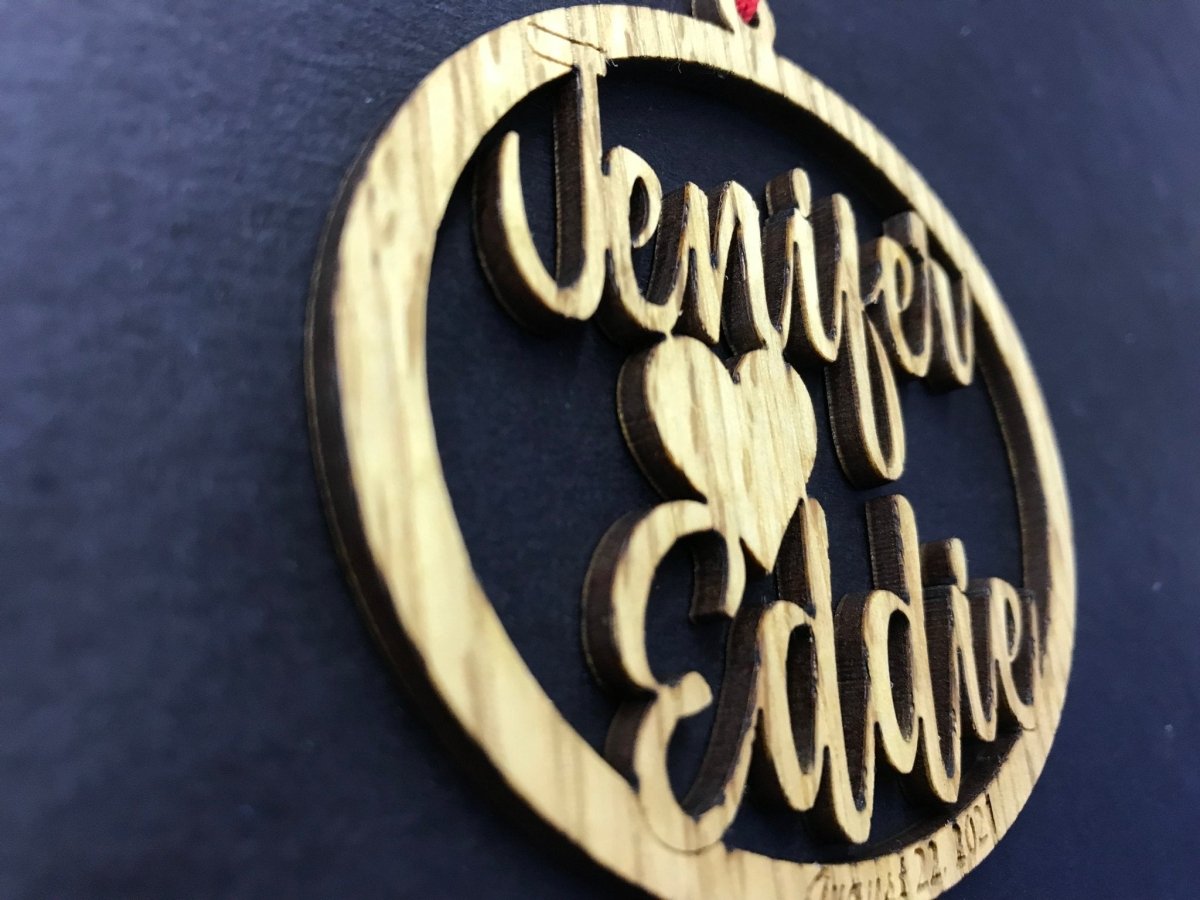 Couple's Name Ornament - Legacy Images - Holiday Ornaments - christmas date holiday laser engraved