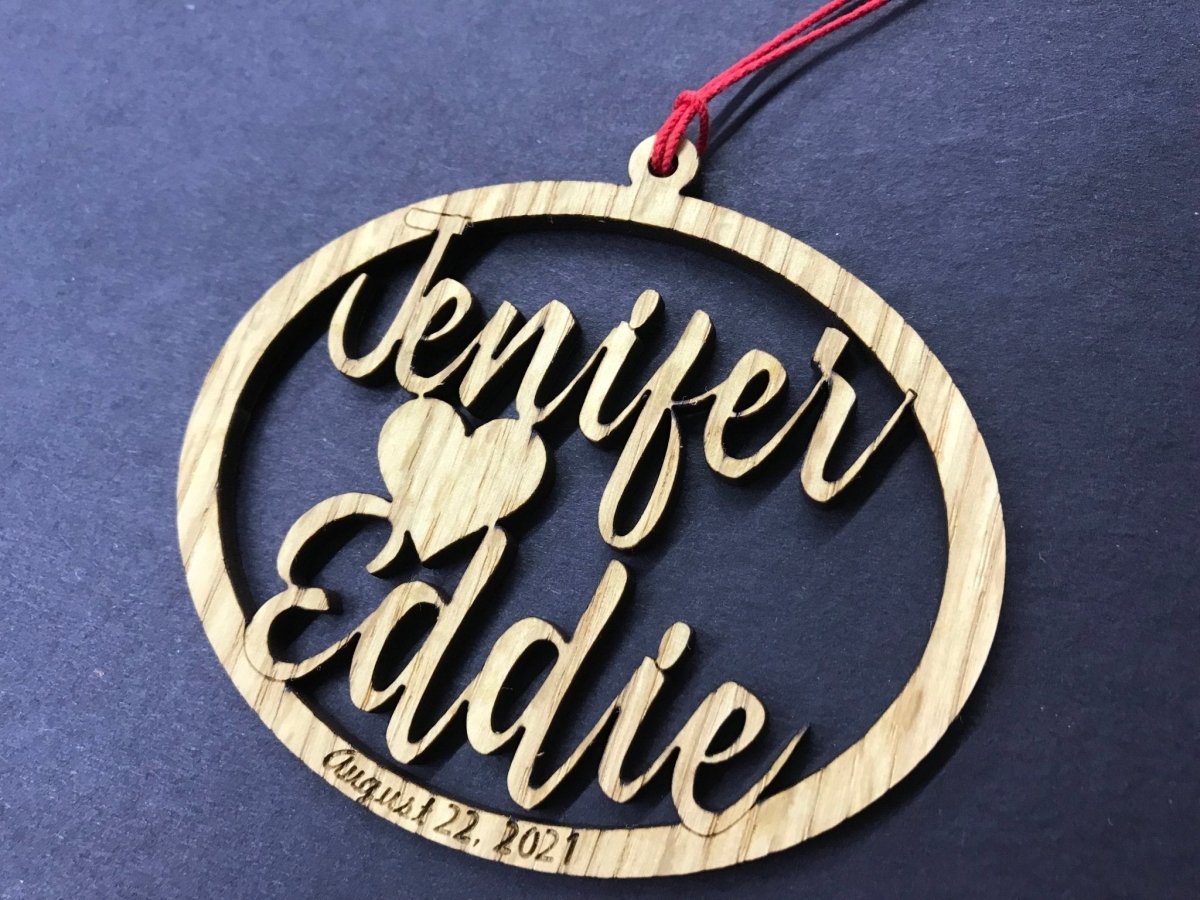 Couple's Name Ornament - Legacy Images - Holiday Ornaments - christmas date holiday laser engraved