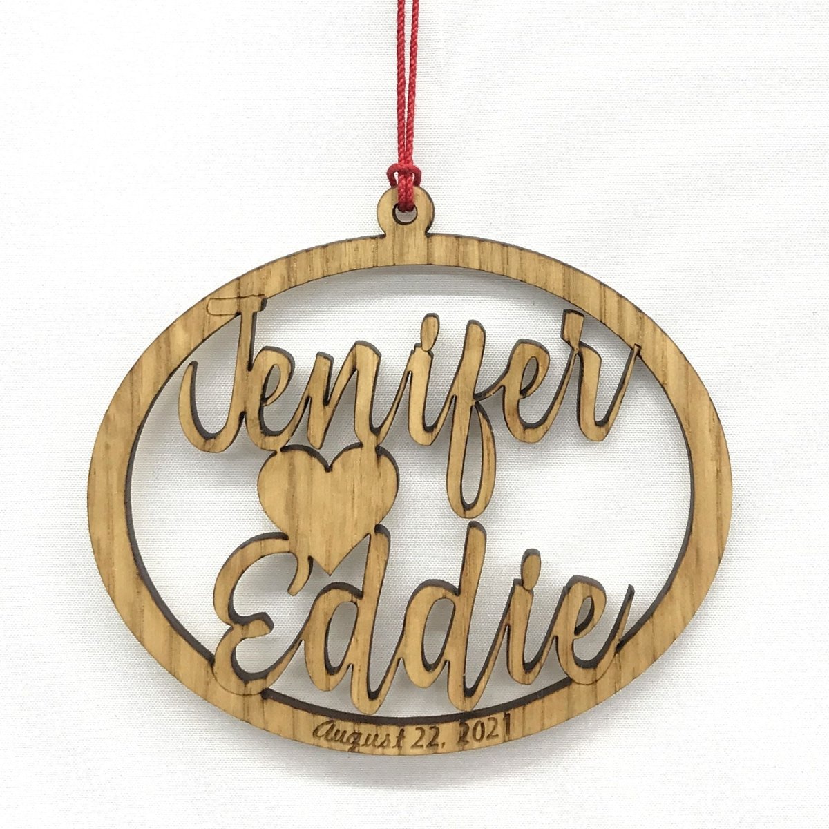 Couple's Name Ornament - Legacy Images - Holiday Ornaments - christmas date holiday laser engraved