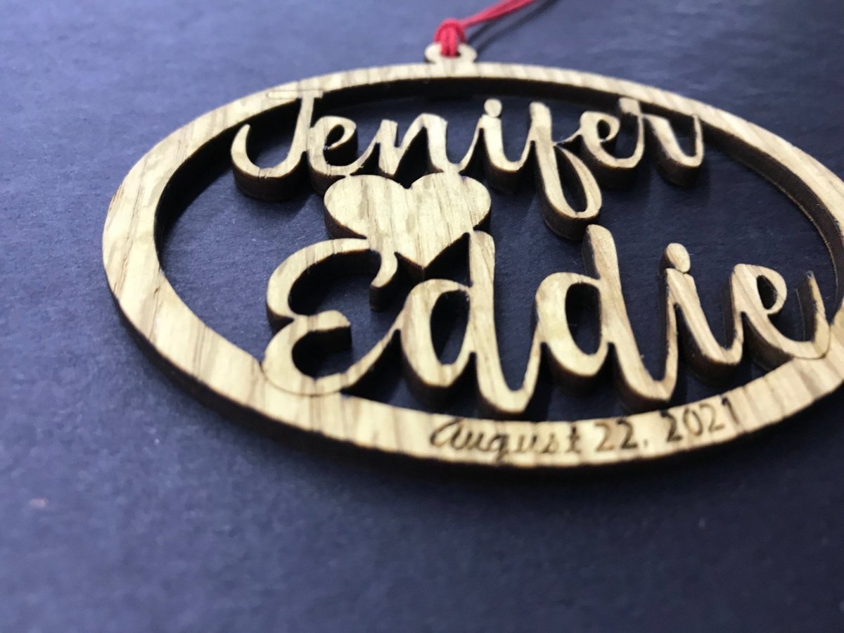 Couple's Name Ornament - Legacy Images - Holiday Ornaments - christmas date holiday laser engraved