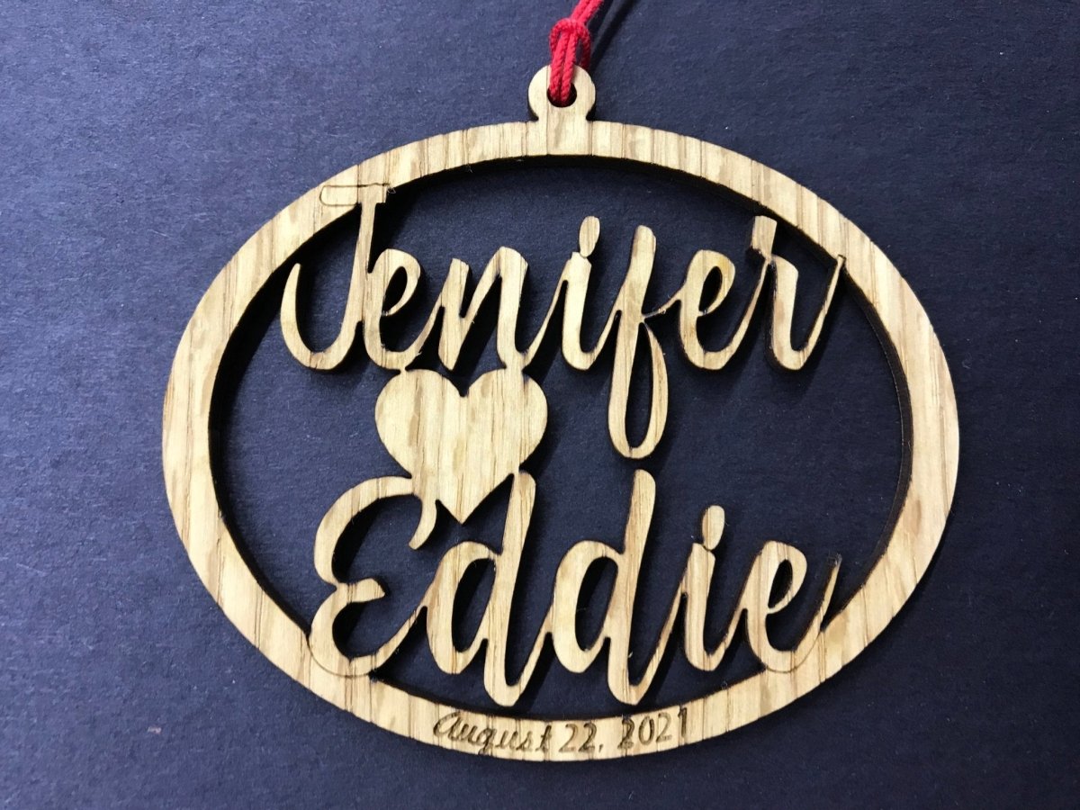 Couple's Name Ornament - Legacy Images - Holiday Ornaments - christmas date holiday laser engraved