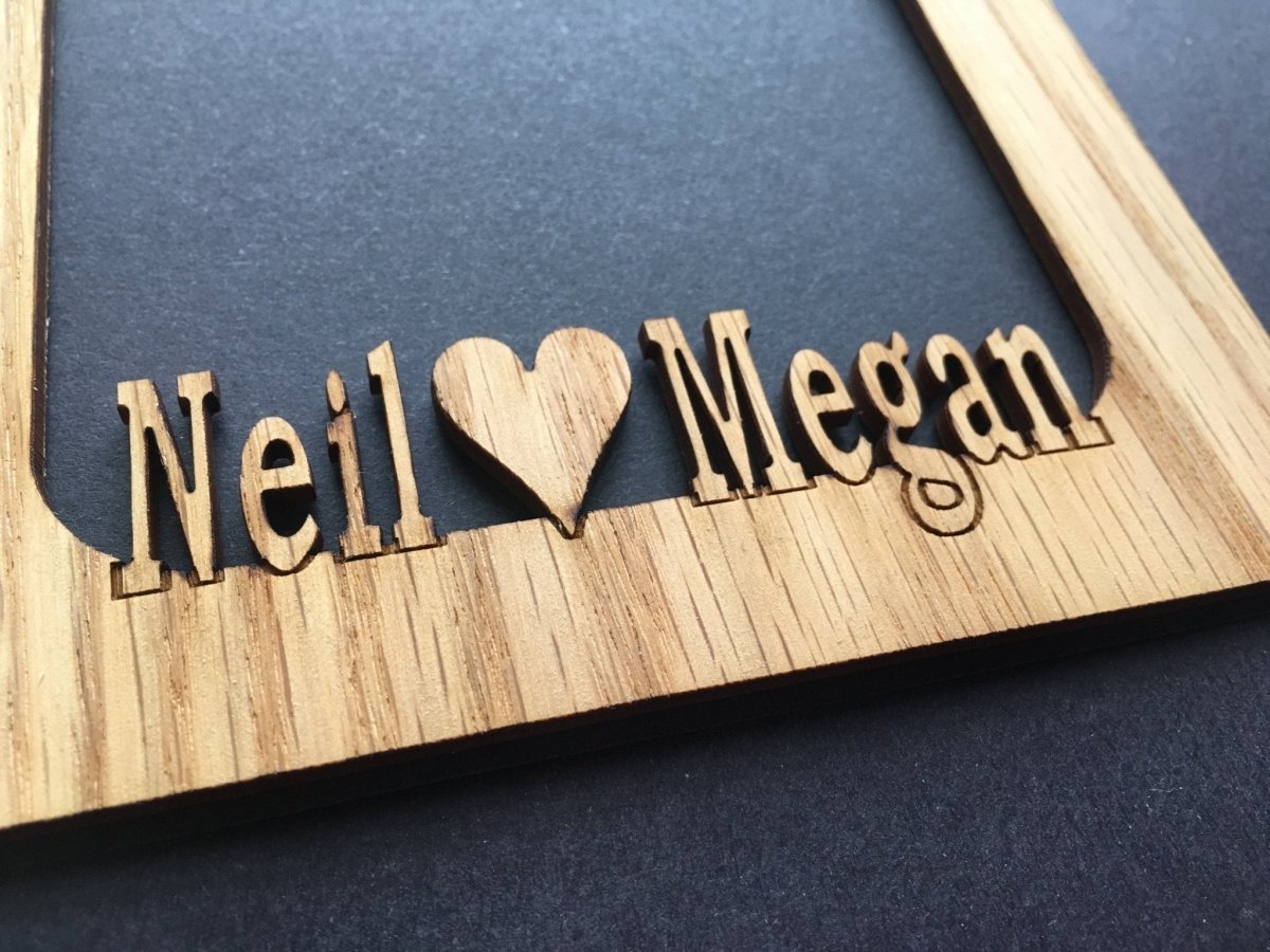 Couple's Name Picture Frame - 5x7 Frame Holds 4x6 Photo - Legacy Images - Picture Frames - 5x7 picture frame anniversary family laser engraved